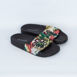 Steve Madden Floral Patches‎ Slide Sandals Size 5